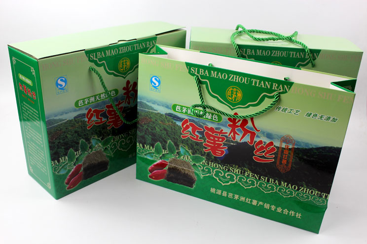 定制禮品包裝盒，長沙包裝廠力助桃源縣芭茅洲“紅薯粉絲”檔次倍增
